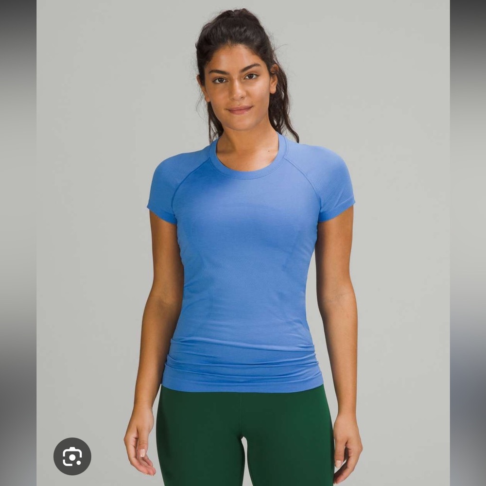 Lululemon Athletica Fitted Blue Short Sleeve Tee